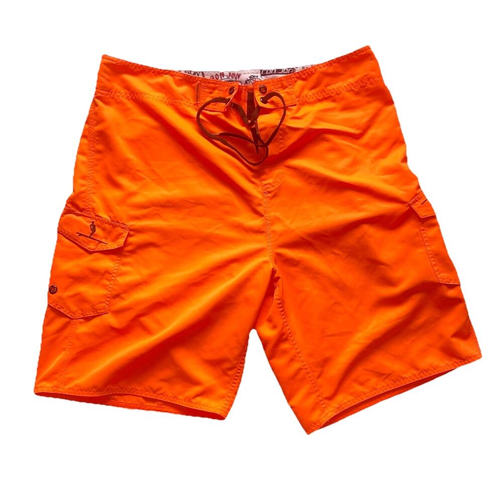 Bright Orange Men's Flat Front Shorts